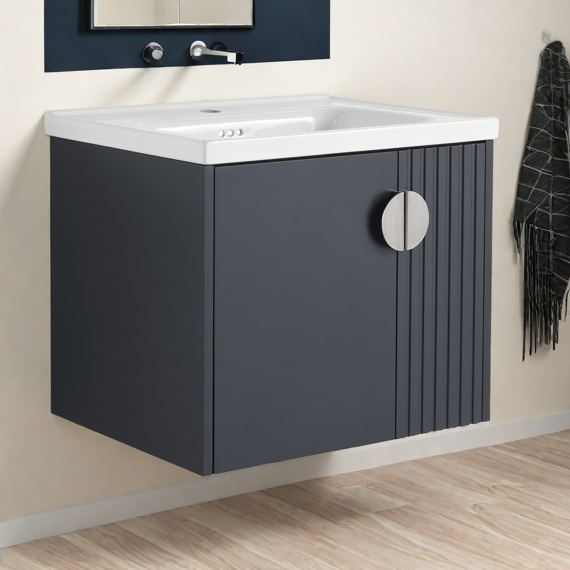 GlasFlength Modern Floating Bathroom Vanity ,Wall Mounted Sink ...