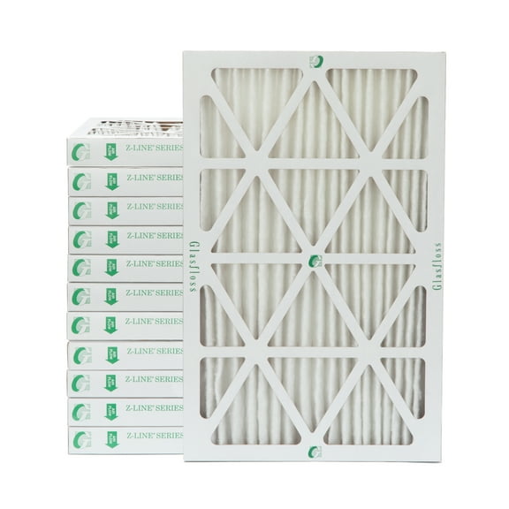 Glasfloss ZL 16x25x2 MERV 10 (FPR 7) Pleated HVAC Air Filters. Case of 12