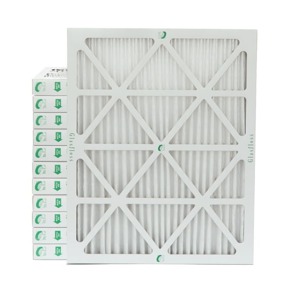 Glasfloss ZL 14x20x2 MERV 10 Pleated 2" Inch AC Furnace Air Filters. Case of 12. Actual Size: 13-1/2 x 19-1/2 x 1-3/4