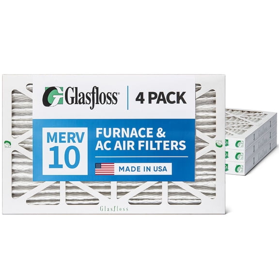 Glasfloss ZL 14x20x2 MERV 10 Pleated AC Furnace Air Filters. Box of 4. Exact Size: 13-1/2 x 19-1/2 x 1-3/4