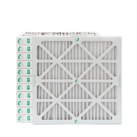 Glasfloss ZL 18x20x2 MERV 10 Pleated 2" Inch AC Furnace Air Filters. Case of 12. Actual Size: 17-1/2 x 19-1/2 x 1-3/4
