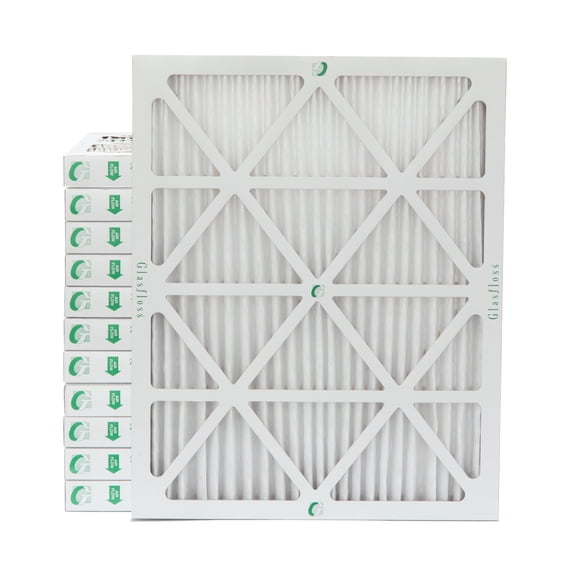 Glasfloss ZL 18x25x2 MERV 10 Pleated 2" Inch AC Furnace Air Filters. Case of 12. Actual Size: 17-1/2 x 24-1/2 x 1-3/4
