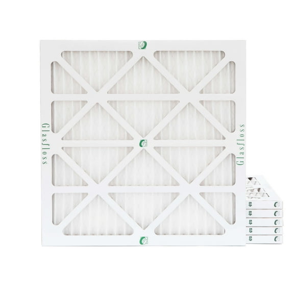 Glasfloss ZL 20x20x1 MERV 10 Pleated AC Furnace Air Filters. 6 PACK. Actual Size: 19-1/2 x 19-1/2 x 7/8