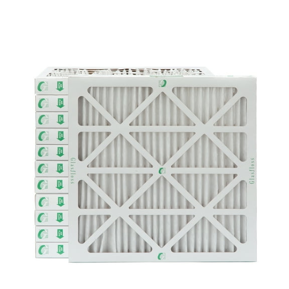 Glasfloss ZL 20x20x2 MERV 10 Pleated 2" Inch AC Furnace Air Filters. Case of 12. Actual Size: 19-1/2 x 19-1/2 x 1-3/4