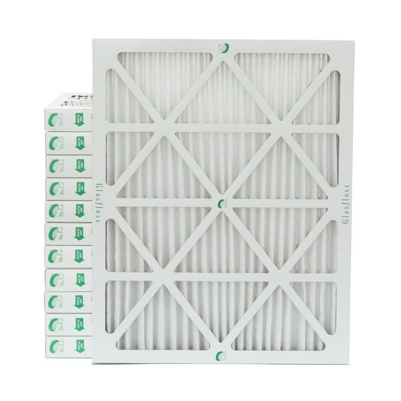 Glasfloss ZL 20x30x2 MERV 10 Pleated 2" Inch AC Furnace Air Filters. Case of 12. Actual Size: 19-5/8 x 29-5/8 x 1-3/4