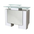 thumbnail image 1 of Glasglow I Reception Desk with Glass Top, Office Restaurant Beauty Salon Furniture, Light Wood White 50" L x 19" W, 1 of 8