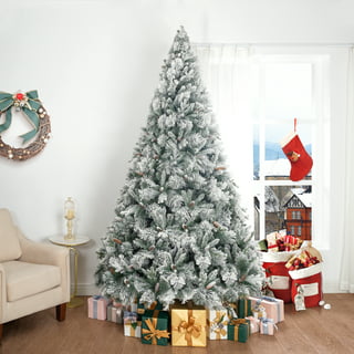 Salzburg 6.5ft Frosted Prelit Slim Artificial Christmas Tree with 864