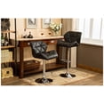 thumbnail image 1 of Glasgow Contemporary Tufted Adjustable Height Hidraulic Bar Stools, Set of 2, Black, 1 of 9