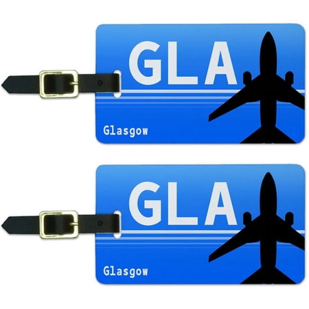 Glasgow United Kingdom Glasgow International (GLA) Airport Code Luggage Tags Set