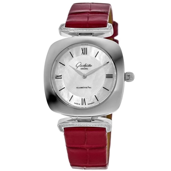 Glashutte Original Pavonina Pavonina Diamond Red Leather Strap Women's Watch 1-03-02-05-12-30