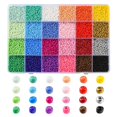 thumbnail image 1 of Glass 1 box 312G 24 color 12/0 Baking Paint Glass Seed Beads Round Mixed color 2mm Hole: 1mm 13G/color, 1 of 7