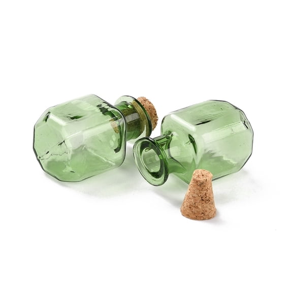 Glass 10 pc Square Glass Cork Bottles Ornament Glass Empty Wishing Bottles DIY Vials for Pendant Decorations Sea Green 1.4x1.4x2.3cm