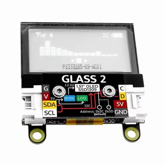 Glass 2 Unit 1.51 Inch Transparent OLED Expansion Screen Unit SSD1309 for DIY Projects & Professional Use,1 x Glass 2 unit development board 1 x Grove cable