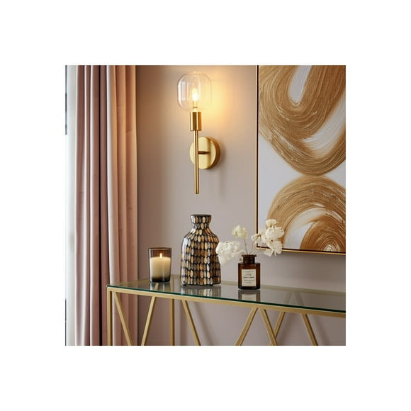 Glam Glass Vase - Handcrafted Mosaic Pattern - Elegant Metallic Home Decor for Living Room, Bedroom, Office - Decorative Accent - 7" Bronze & Copper