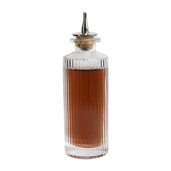 Glass Absinthe Bottle 90ml Feature Stripe Design And Gold Top Absinth Flasks Ideal For Cocktails Enthusiasts