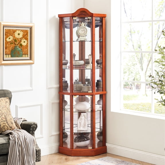 Glass Adjustable Shelves - Illuminate Display Items - Home Corner Space - Showcase Collectibles