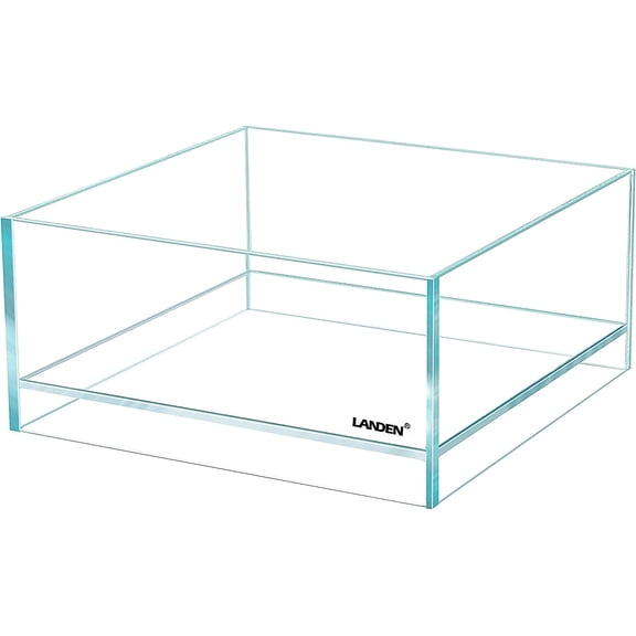 Glass Air Aquarium Tank, 1.6 Gallon Rimless Low Iron Shallow Tank