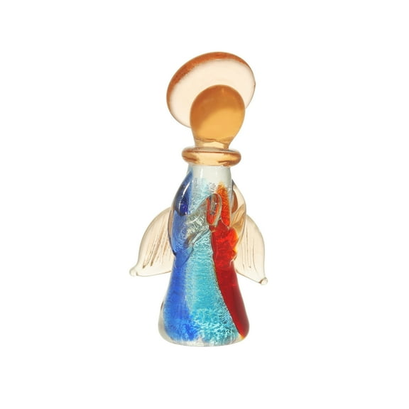 Glass Angel Figurine Christmas Decorative Clear Glass Home Decor Ornaments Collecible Gift Idea,Red