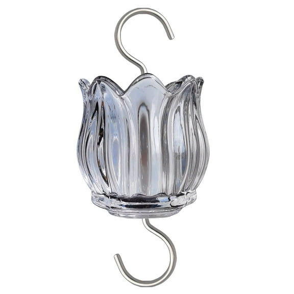 Glass Ant Moat for Hummingbird Feeder - 3 OZ Black Tulip Insect Guard with Large Capacity