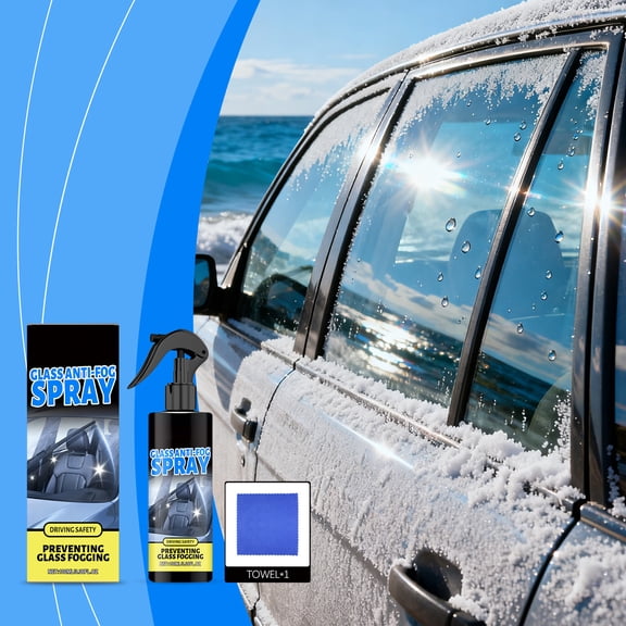 Glass Antifog Spray 100ml,Anti-Fog Clear Cleaning Solution For Car Windows Mirrors Eyeglasses And Bathroom Glass,Long-Lasting Protection With Easy Spray Application For Home Car Sports Use-A
