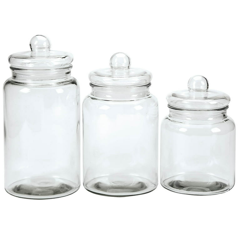 https://i5.walmartimages.com/seo/Glass-Apothecary-Jars-with-Lids-Decorative-Display-Canisters-Clear-Storage-Organizers-Set-of-3_fa8c5fd8-3a05-4c72-a453-76b7e7b5e544_1.83f9a9ac3d427f31a2199fc66c6fafbe.jpeg?odnHeight=768&odnWidth=768&odnBg=FFFFFF