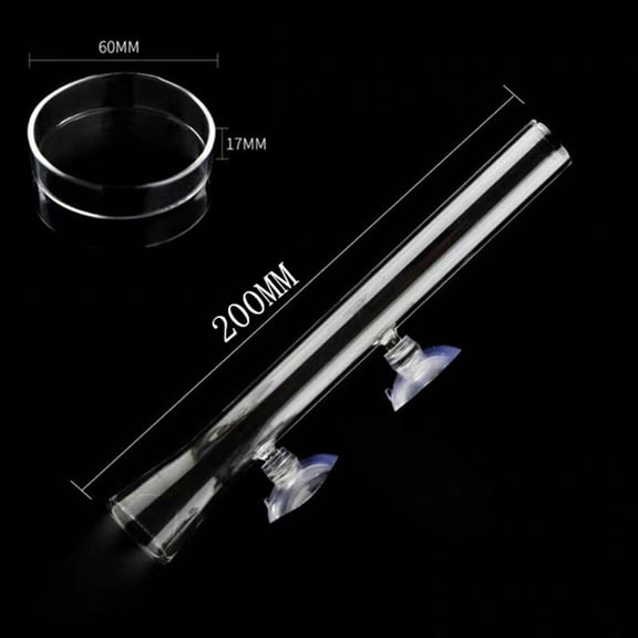 Glass Aquarium Feeder Tube Dish Set High Transparent Strong Suction Cup Fishbowl Fish Shrimp Feeding Tube Basin Accessories