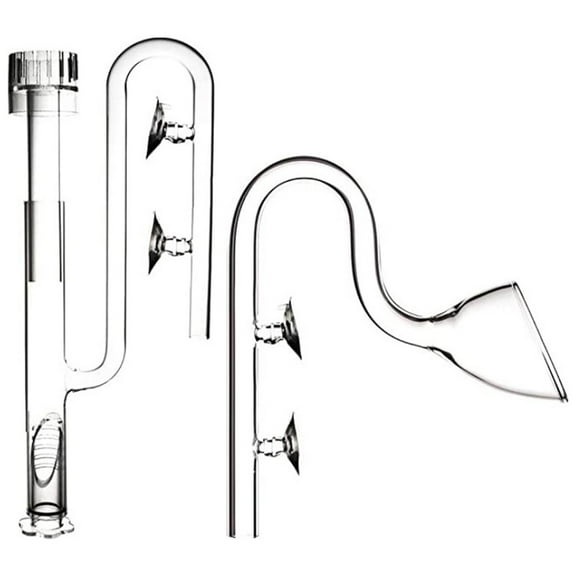 Glass Aquarium Lily Pipe Out & In 13/17mm with Suction Cup with Surface