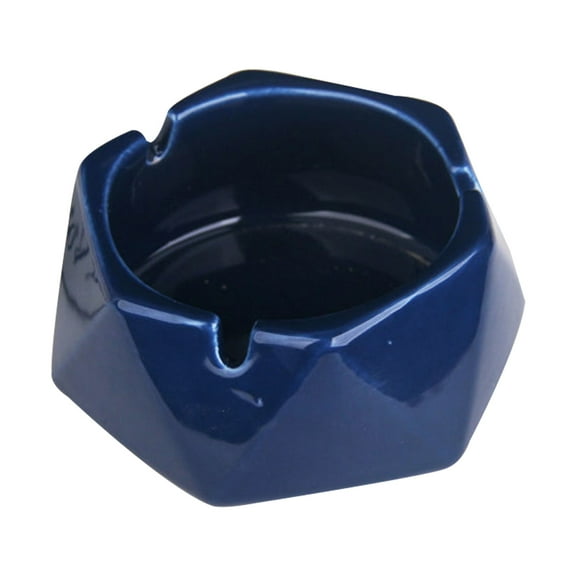 Glass Ashtrays For Cigarettes, Round Ash Tray For Home, Outdoor Patio - blue