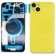 thumbnail image 1 of Glass Back Compatible With Phone 14 Plus Yellow Battery Door Camera Lens Bezel Magnetism Ring + Metal Plate Plain Without Logo, 1 of 6