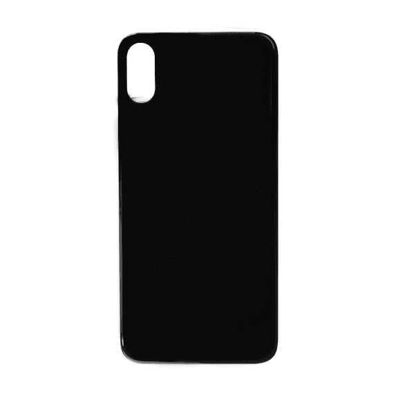 Glass Back Compatible With iPhone XS Max Plain in Black
