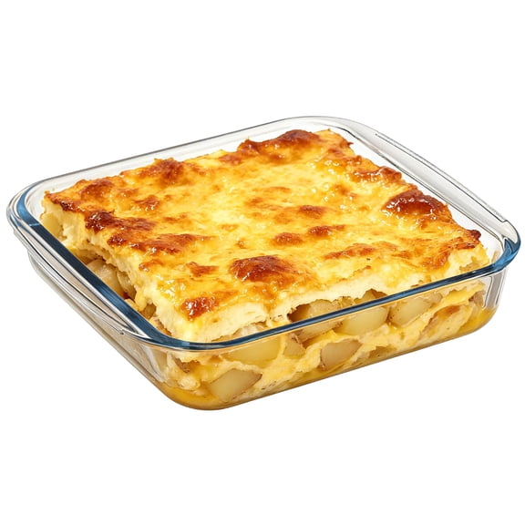 Glass Baking Pan, Glass Baking Dish, Oven Safe Square Glass Baking Pan, Tempered Glass Baking Dishes For Oven, Casserole Dish for Cooking, Broiling, Serving, 1.8 L/ 60.87oz, 8.7" x 8.7" x 2"