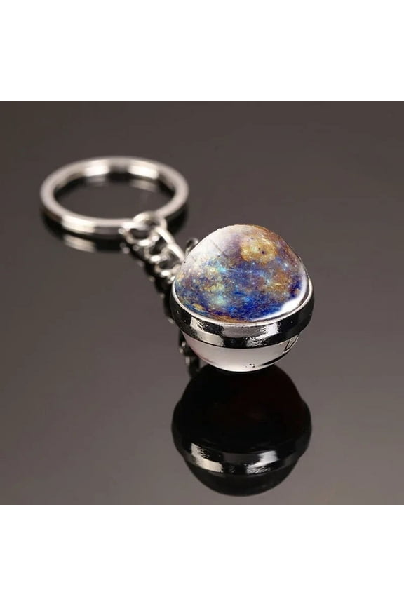 Glass Ball Keyring Glow In The Dark Multicolor Planet Galaxy Keychain Universe Key Chain Outer Space Astronomical Jewelry