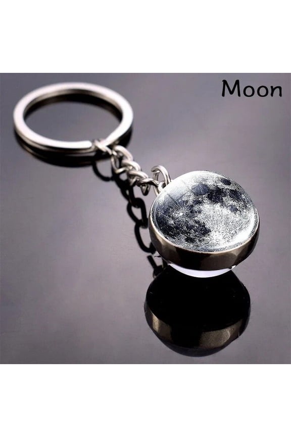 Glass Ball Keyring Glow In The Dark Multicolor Planet Galaxy Keychain Universe Key Chain Outer Space Astronomical Jewelry