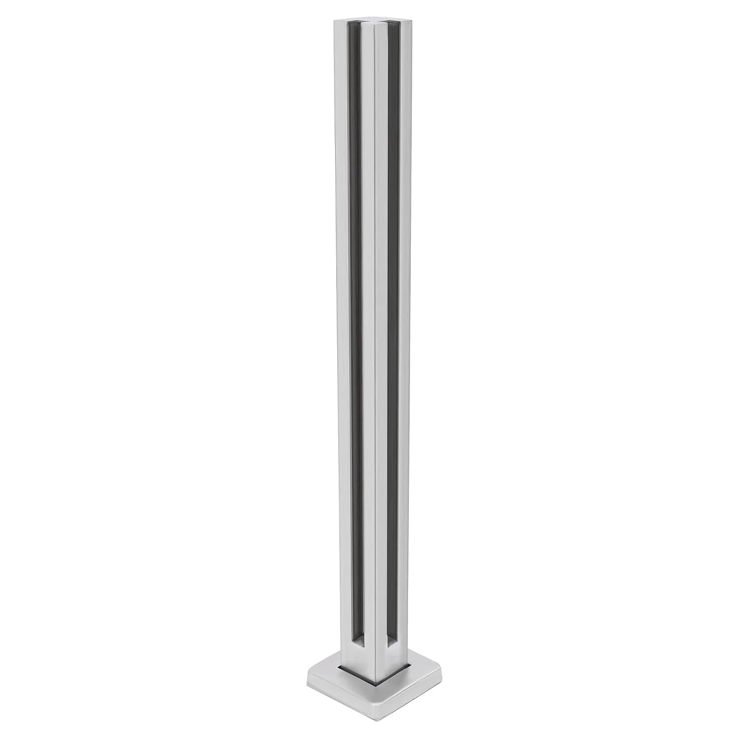 Glass Balustrade Post, 35.8'' 304 Stainless Steel Glass Railing Post for Balustrade Balcony Deck Stairs, with Decorative Cover, Cannot Add Handrail Version, Corner Post