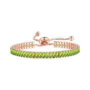 PUORCS Glass Bangles Women's Tennis Bracelet Diamond Adjustable Sliding Bracelet Wedding Gift