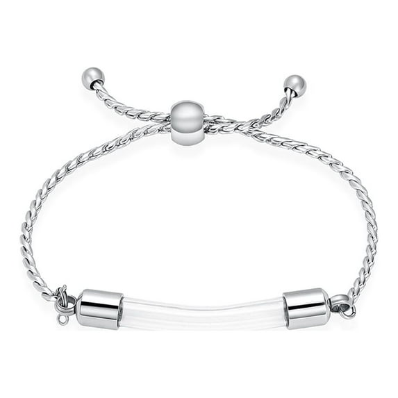 Glass Bar Cremation Jewelry for Ashes Urn Bracelet Lockets for Human Ashes Pendent for Ashes and Chain Funeral Ashes Bracelet