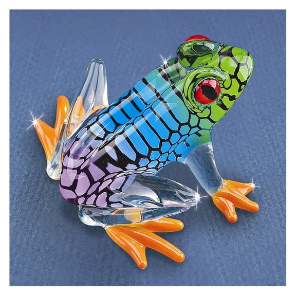Glass Baron Island Hopper Frog Rainbow Figurine