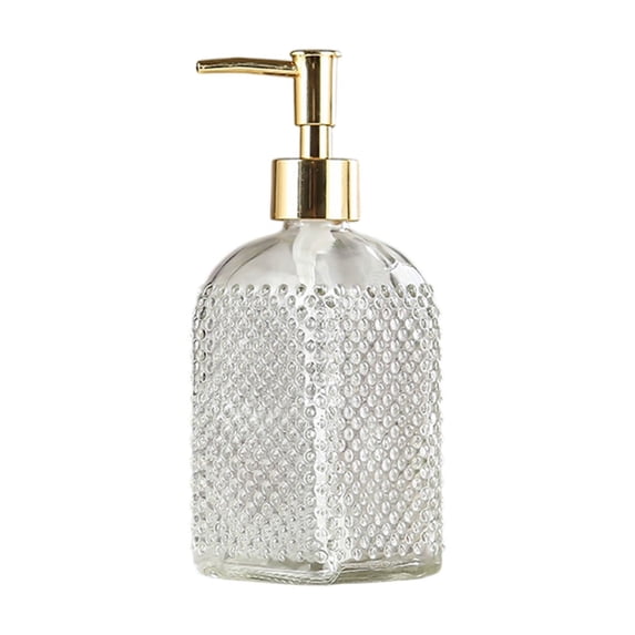 Glass Bathroom Dispenser Bottle Refillable Hand Soap Shampoo Lotion Container with Leak-Proof Sealing and Elegant Design