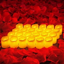 Flameless Votive Candles,Flameless Flickering Electric Fake Candle,24 Pack 200 Hour Battery Operated LED Tea Lights in Warm White for Wedding, Table, Halloween,Christmas Decorations 1.42"X1.83"