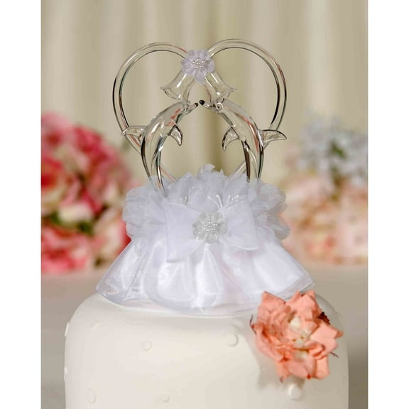 Glass Beach Dolphin Cake Topper with Heart
