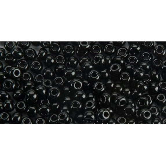 Glass Bead Tube 24g-6/0 Opaque Black