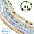 thumbnail image 1 of Glass Beads Bulk for Bracelet Making, Round 2 Tone Imitation Jade Beads, Craft DIY Jewelry Supplies, Birthday Gift for Beader, 8mm, 600 pcs, 1 of 10