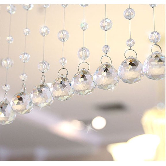 Glass Beads Door Curtain, Beaded Room Divider Panel, Wedding Decorative Tassel String, Home Bar Restaurant Hanging Partition Blinds, Beaded Rope Curtain for Doorway Window Wall Decor