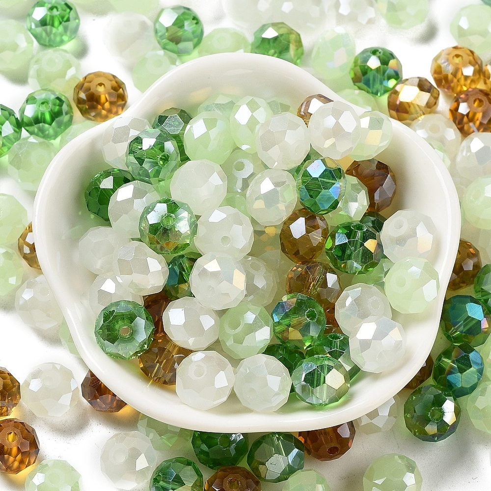 Glass Beads Faceted Rondelle Dark Sea Green 10x8mm Hole: 1mm 560pcs/500g
