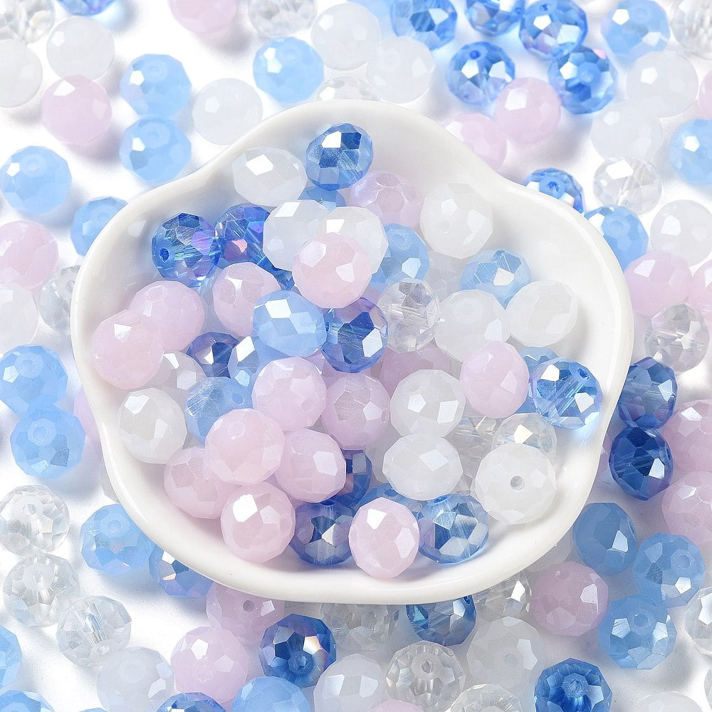 Glass Beads Faceted Rondelle Royal Blue 10x8mm Hole: 1mm about 560pcs/500g