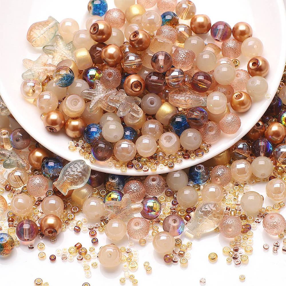 Glass Beads Round & Starfish & Fish & Rondelle Mixed Style Peru 2~14x2~10x1~8.5mm Hole: 0.8~1.5mm