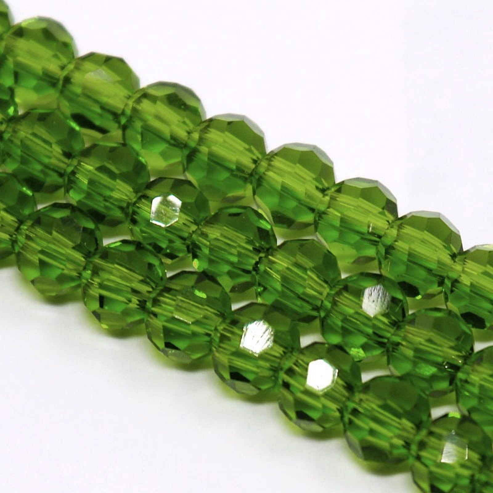 Glass Beads Strands Faceted(32 Facets) Round Green 8mm Hole: 1.5mm about 66~67pcs/strand 15.12 inch~15.35 inch(38.4~39cm)