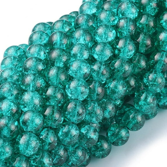 Glass Beads Strands Round Medium Sea Green 8mm Hole: 1.3~1.6mm 31.4 inch