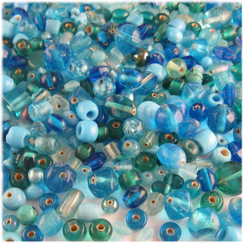 Blue glass sale beads