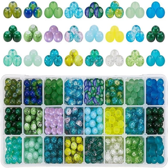 Glass Beads for Beading Jewelry Making with Steel Elastic Thread Stainless Steel Big Eye Beading Needles Mixed Color